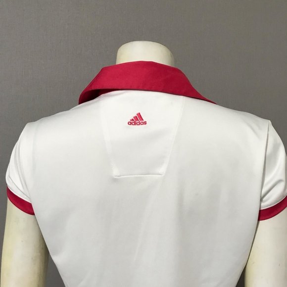 Adidas Climalite Womens Golf Pink & White Stripe Top Sz-Medium - Picture 5 of 11